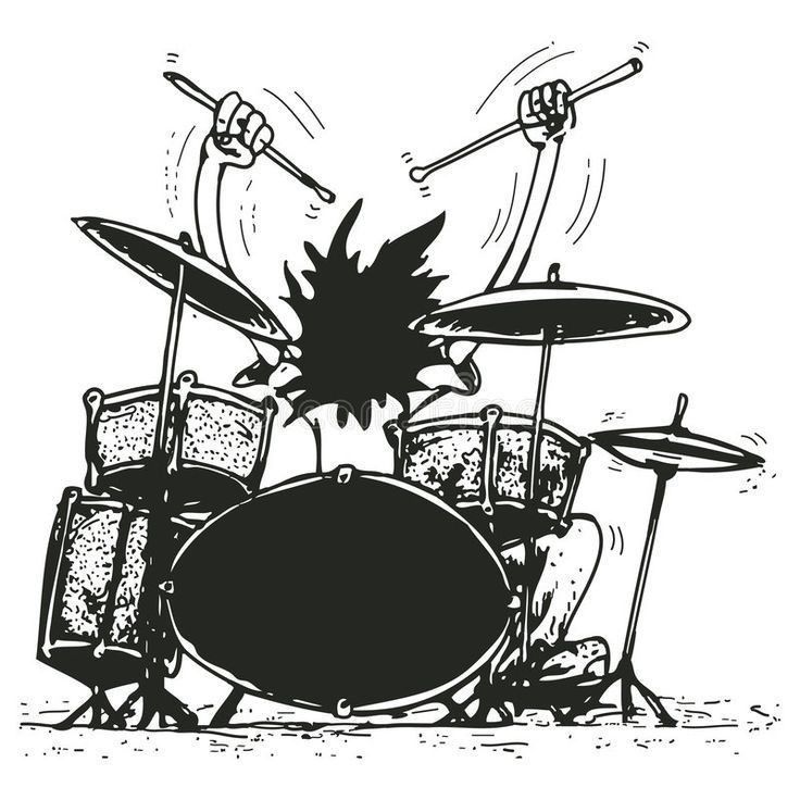 Dynamic drummer illustration showing the energy and passion of music creation